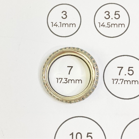 7.0 Kendra Scott Colette Crystal Pave Silver Ring - Picture 12 of 12